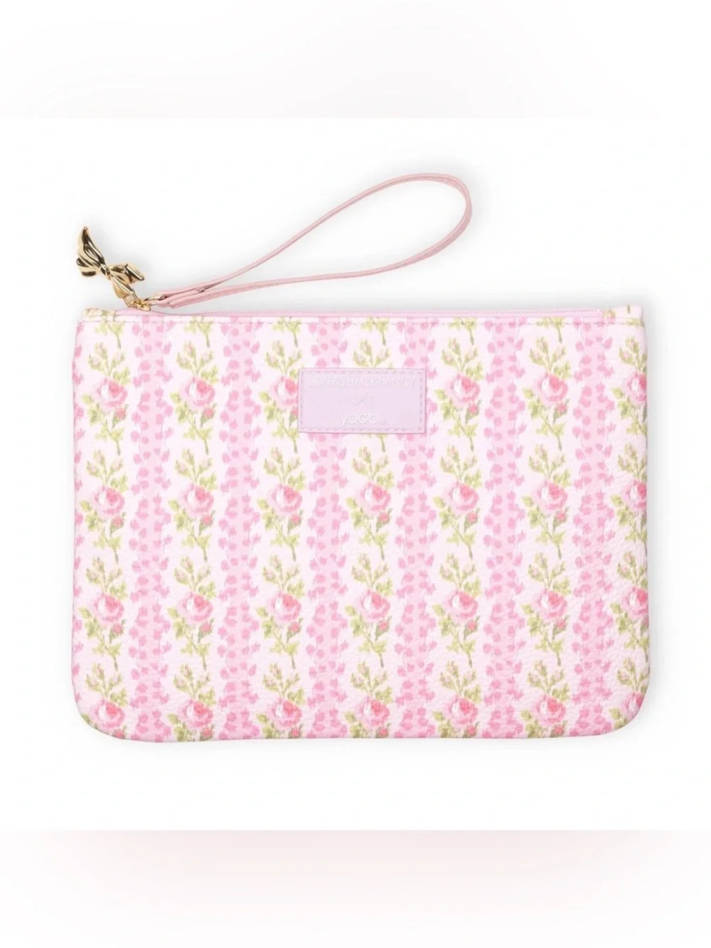 LoveShackFancy x Yoobi Strawberry Macaroon Accessory Pouch Wristlet